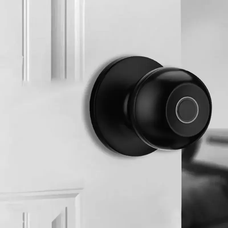 Keyless Smart Fingerprint Round Ball Knob Lock with Tuya App for Interior Doors view 2