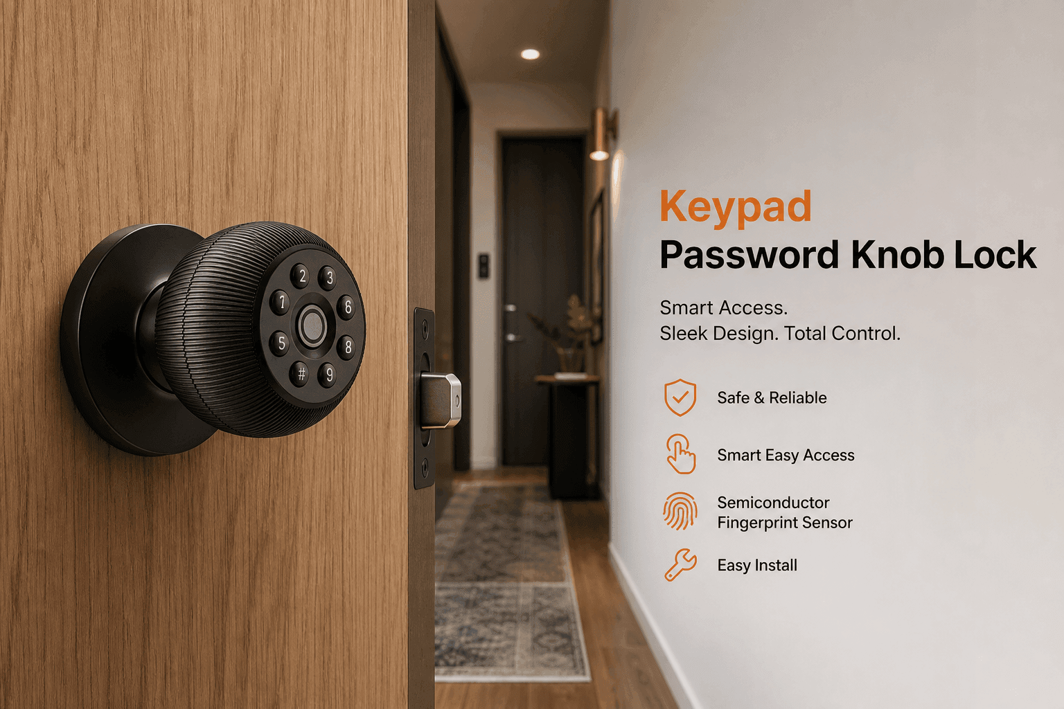Keyless Digital Keypad Door Knob Lock for Apartments and Offices - Image 7