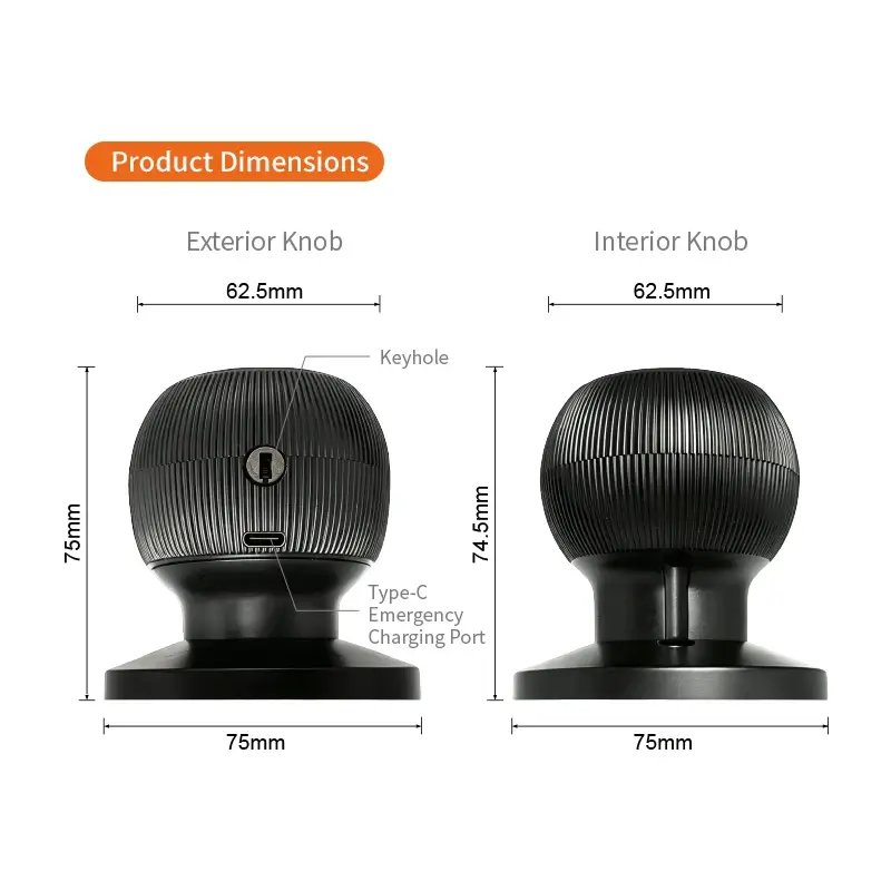 Keyless Digital Keypad Door Knob Lock for Apartments and Offices view 2