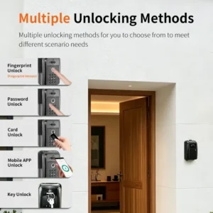 Smart Fingerprint Door Lock Safe with Weatherproof Keypad and Tuya App