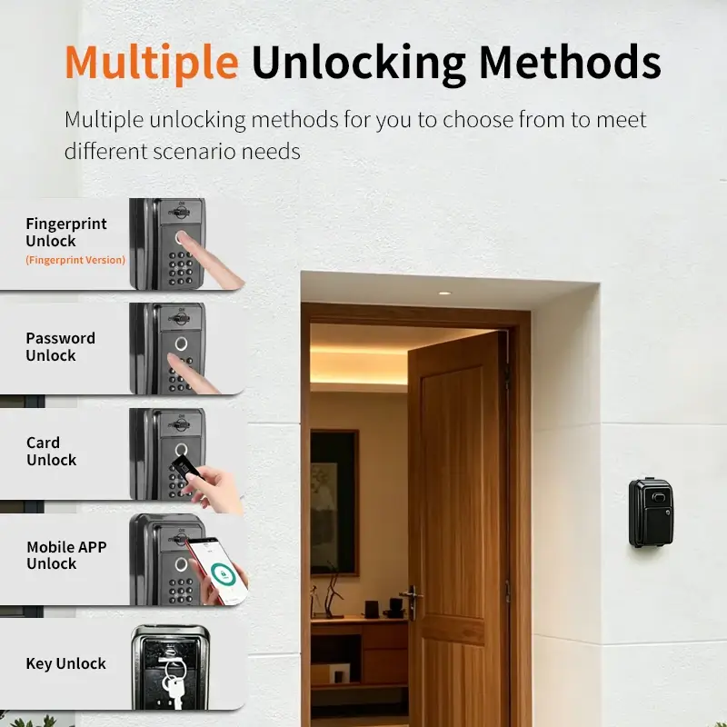 Smart Fingerprint Keypad Weatherproof Safe Lock with Tuya App - Image 5