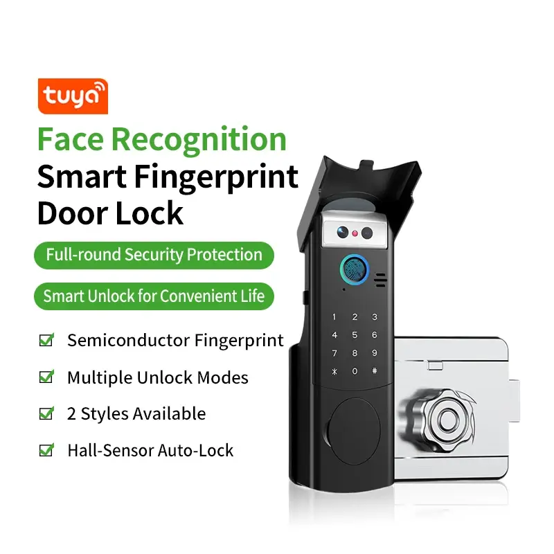 Smart Rim Face Lock with Biometric Recognition, Keypad, and Tuya App - Image 3