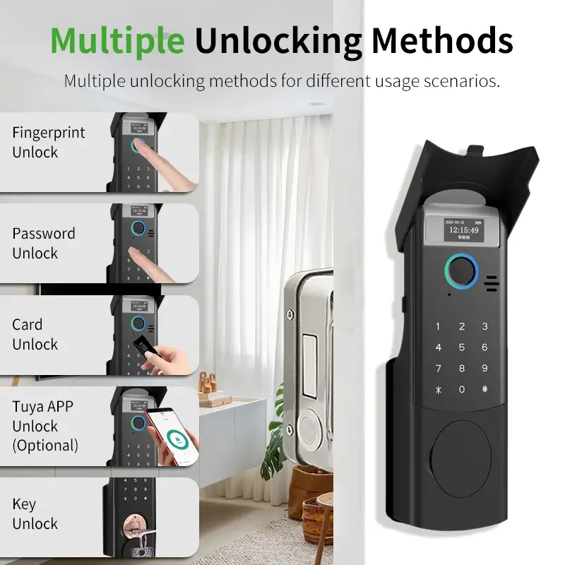 Outdoor Weatherproof Fingerprint & Keypad Rim Lock with Tuya App - Image 5
