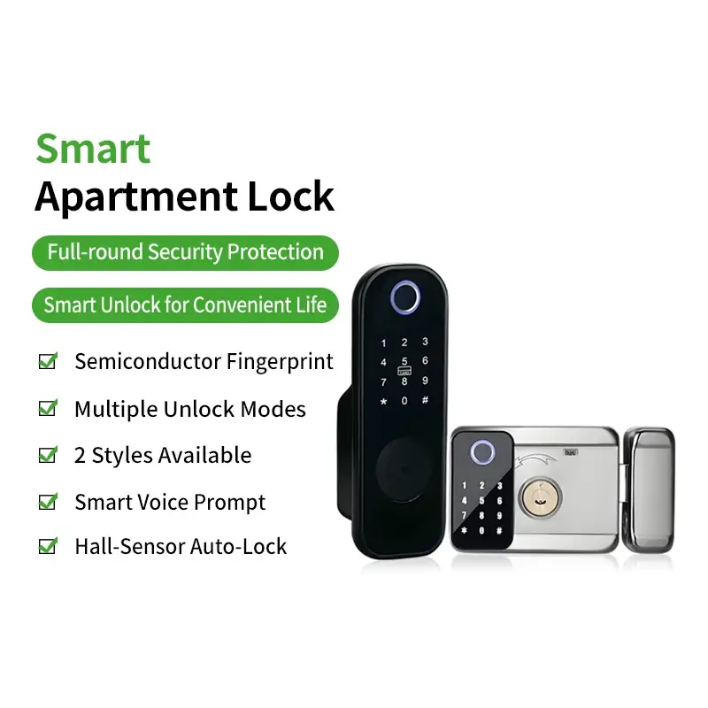 Heavy Duty Tuya Digital Electric Rim Door Lock with Fingerprint, Keypad, and Tuya App Control - Image 2