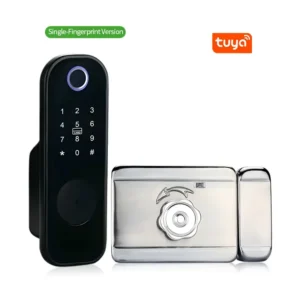 Heavy Duty Tuya Digital Electric Rim Door Lock with Fingerprint, Keypad, and Tuya App Control
