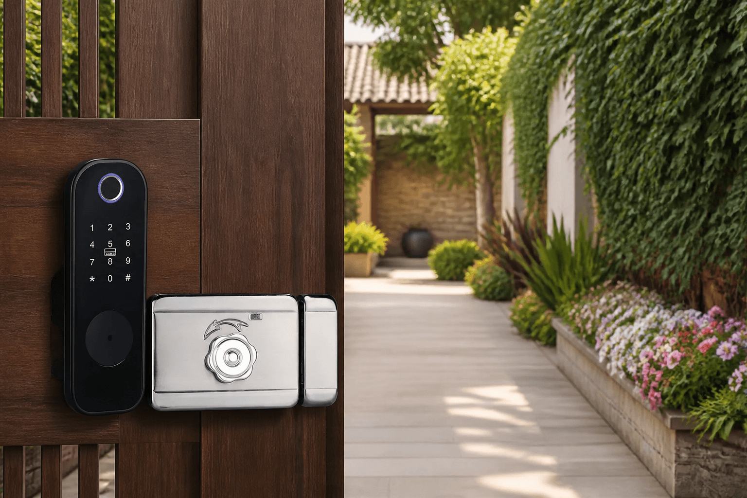 Heavy Duty Tuya Digital Electric Rim Door Lock with Fingerprint, Keypad, and Tuya App Control - Image 7