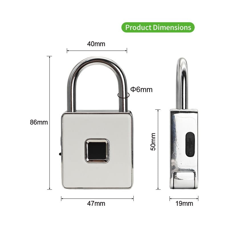 Portable Compact Biometric Luggage Padlock