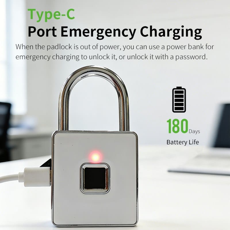 Portable Compact Biometric Luggage Padlock