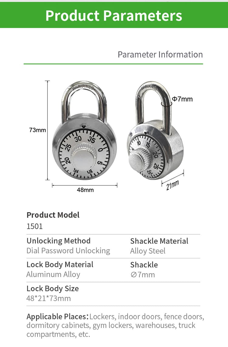 Hardened Steel Round Combination Dial Padlock