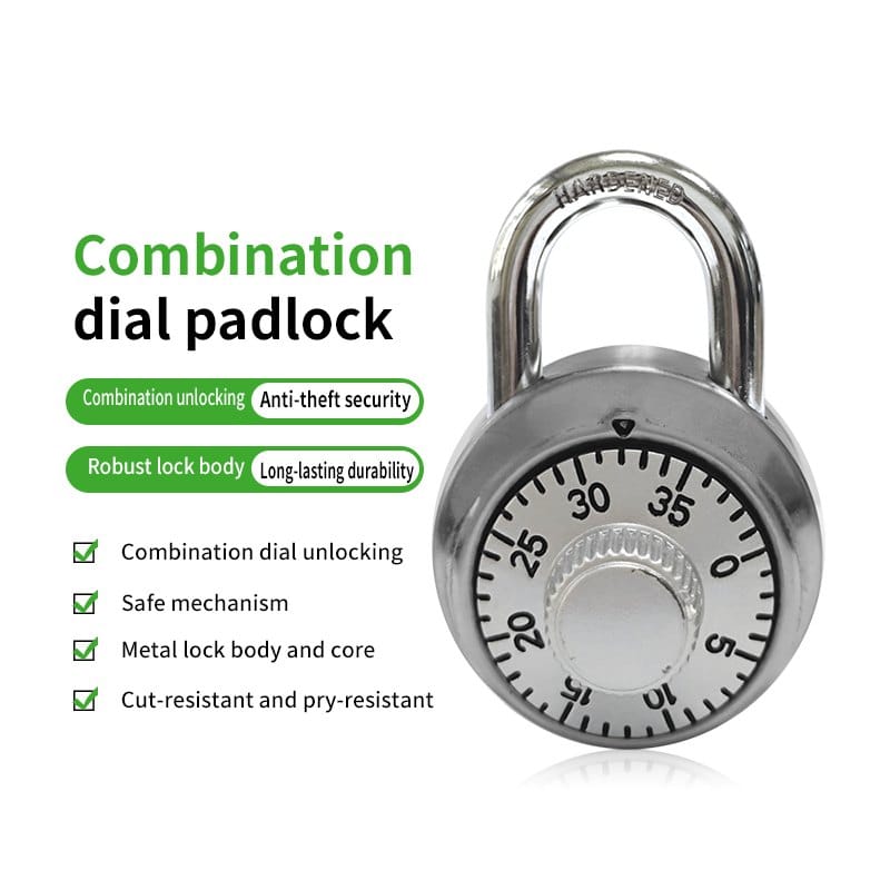 Hardened Steel Round Combination Dial Padlock