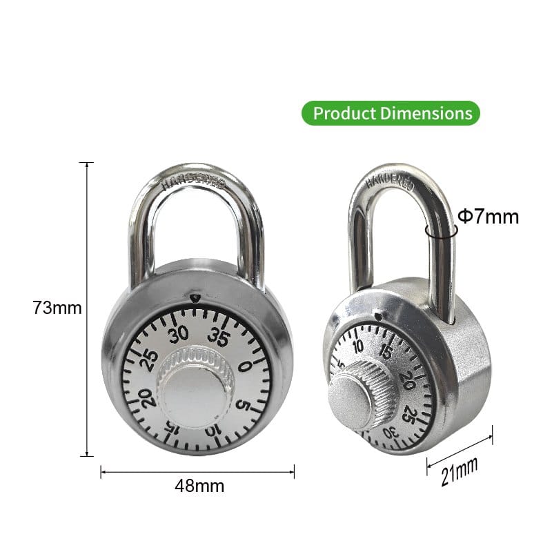 Hardened Steel Round Combination Dial Padlock