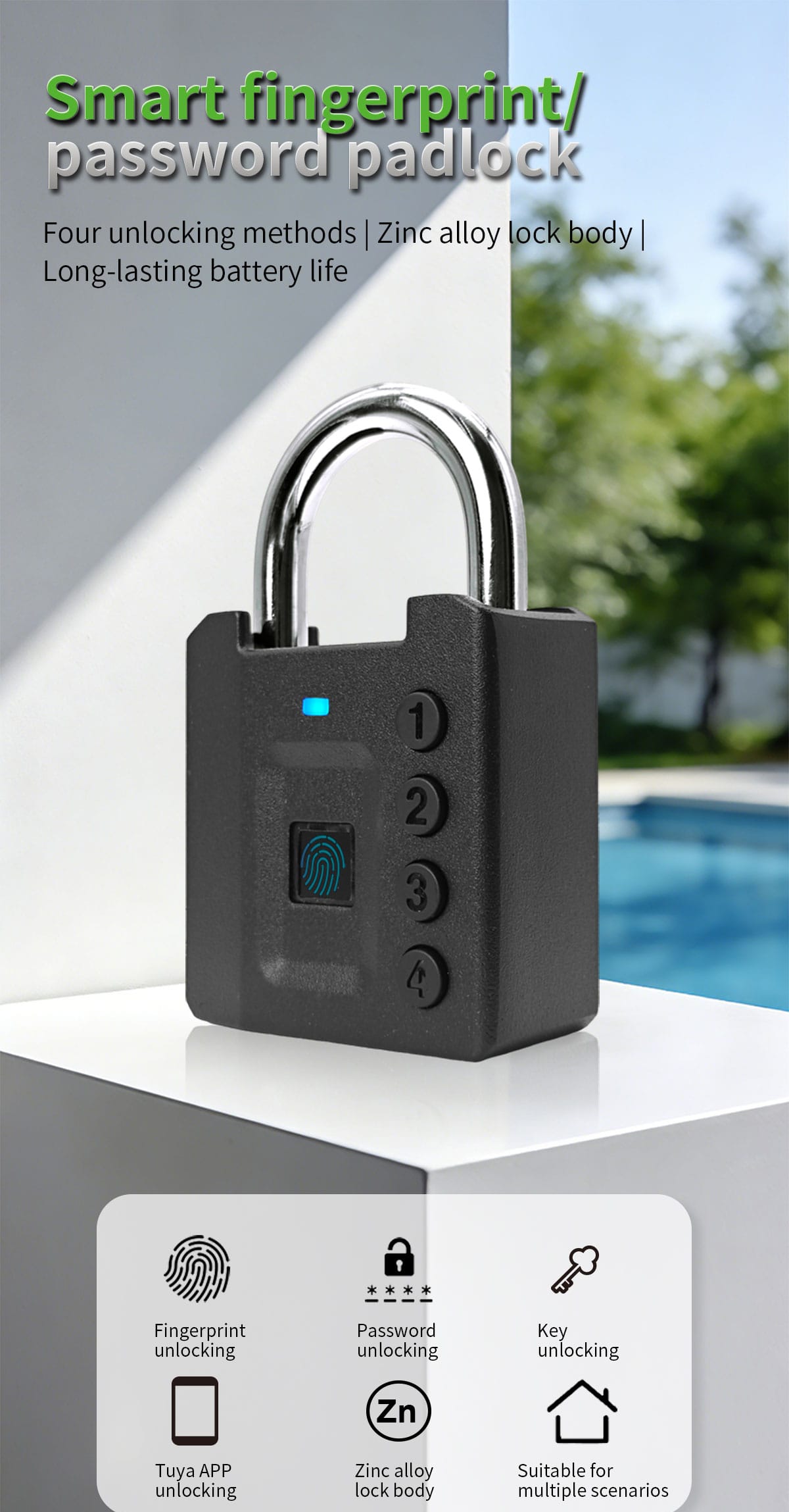 Custom Logo Smart Digital Combination Padlock
