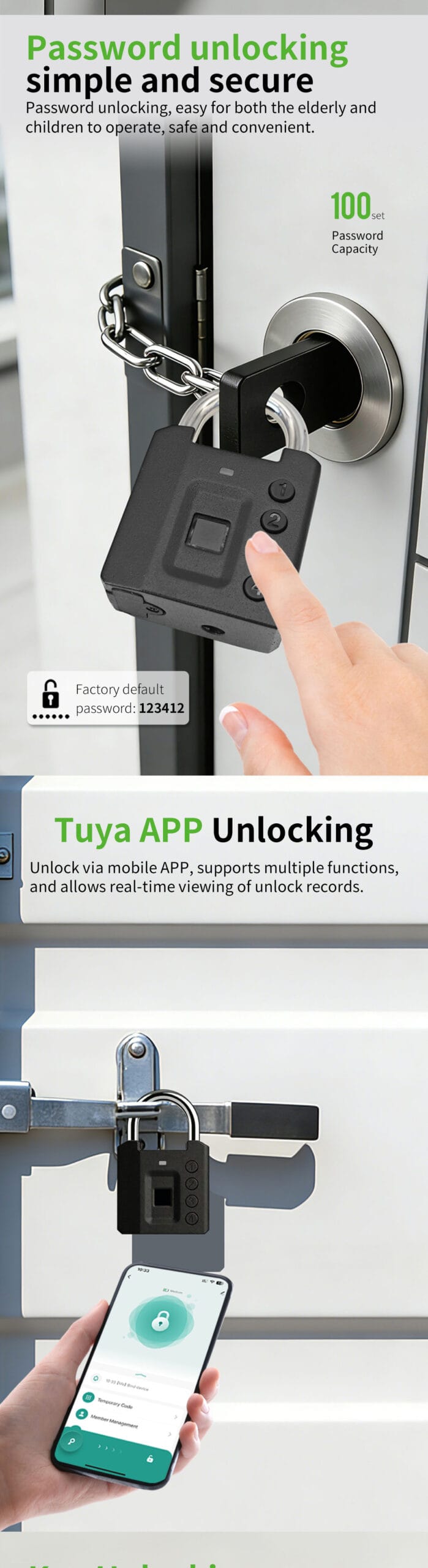 Custom Logo Smart Digital Combination Padlock