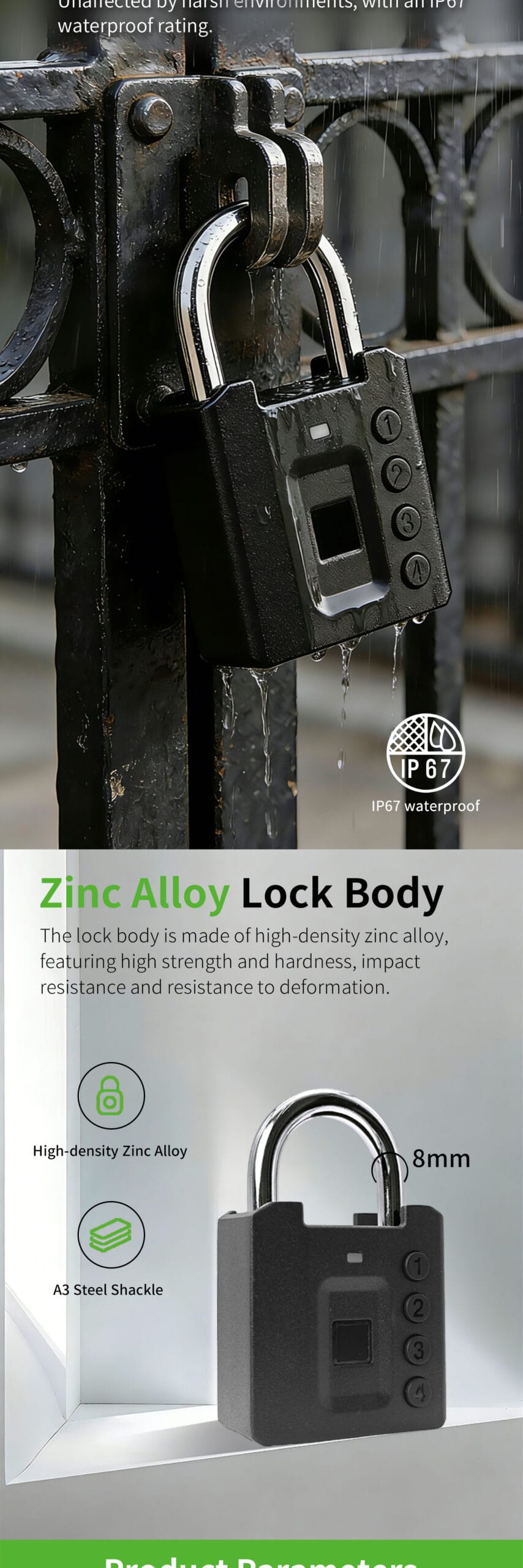 Custom Logo Smart Digital Combination Padlock