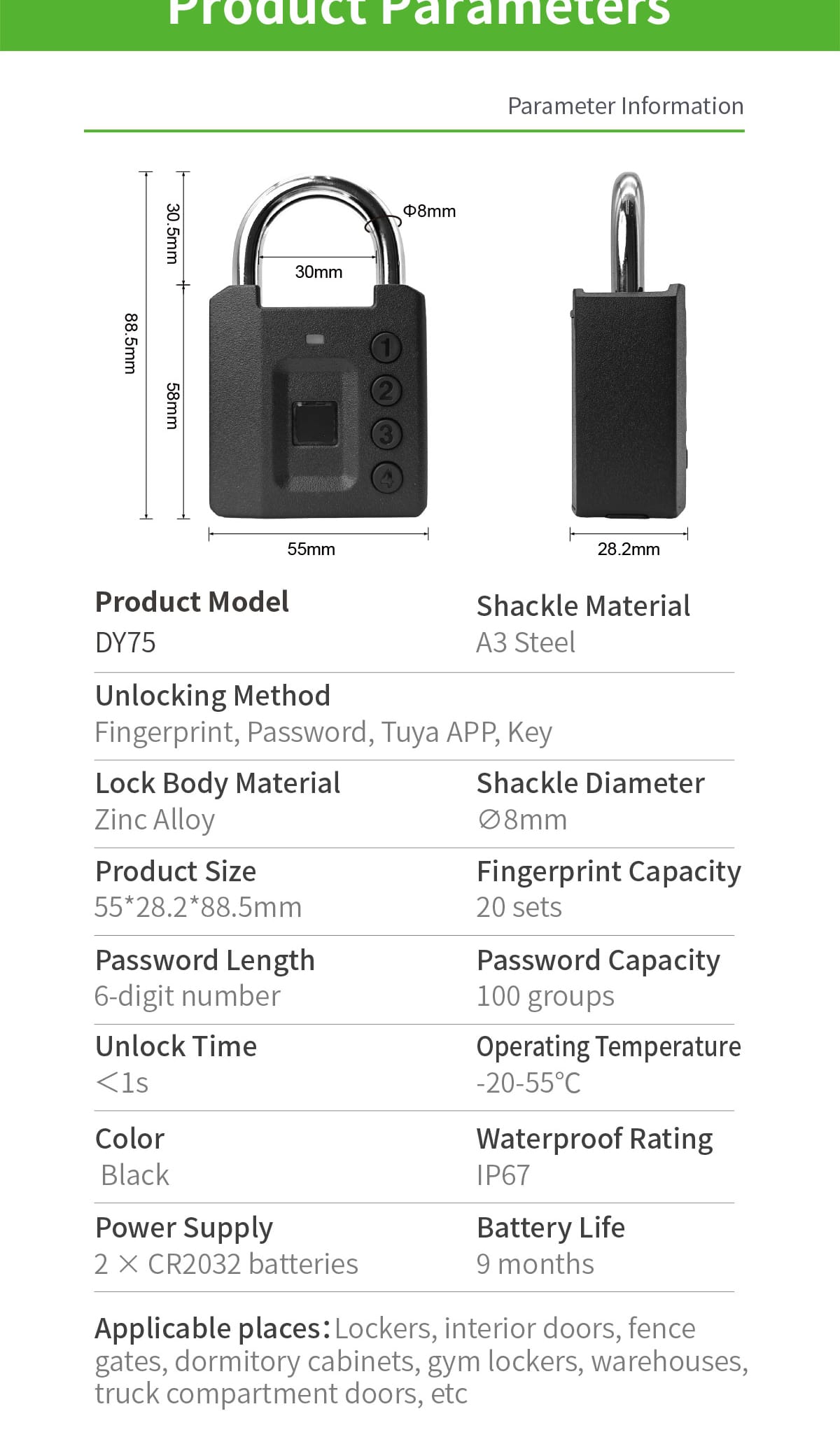 Custom Logo Smart Digital Combination Padlock