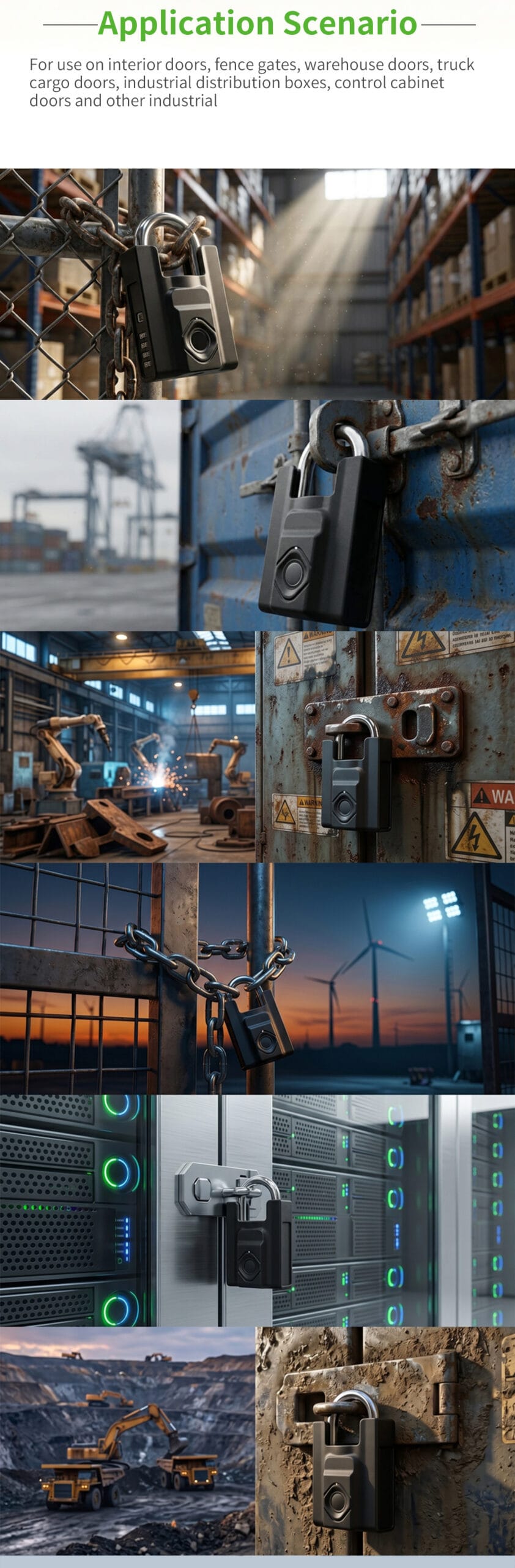 Heavy Duty Biometric Digital Padlock With Fingerprint