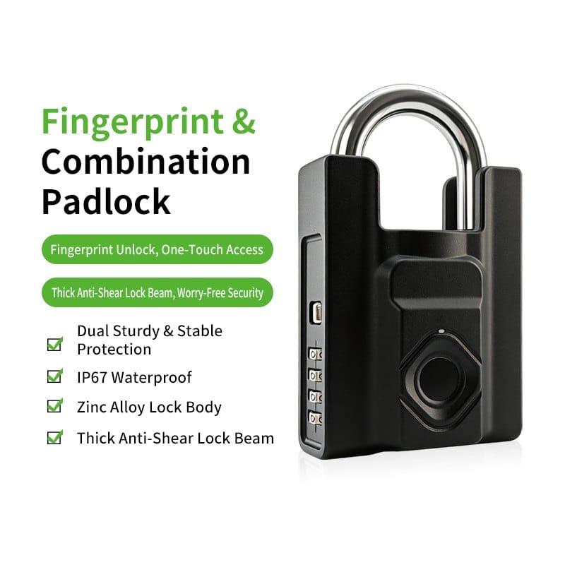 Heavy Duty Biometric Digital Padlock With Fingerprint