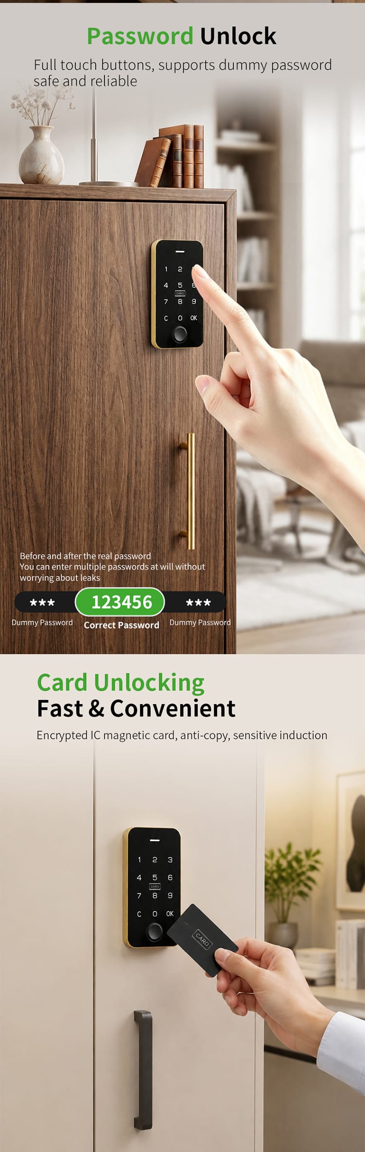 Electronic Fingerprint Digital Keypad Cabinet Lock