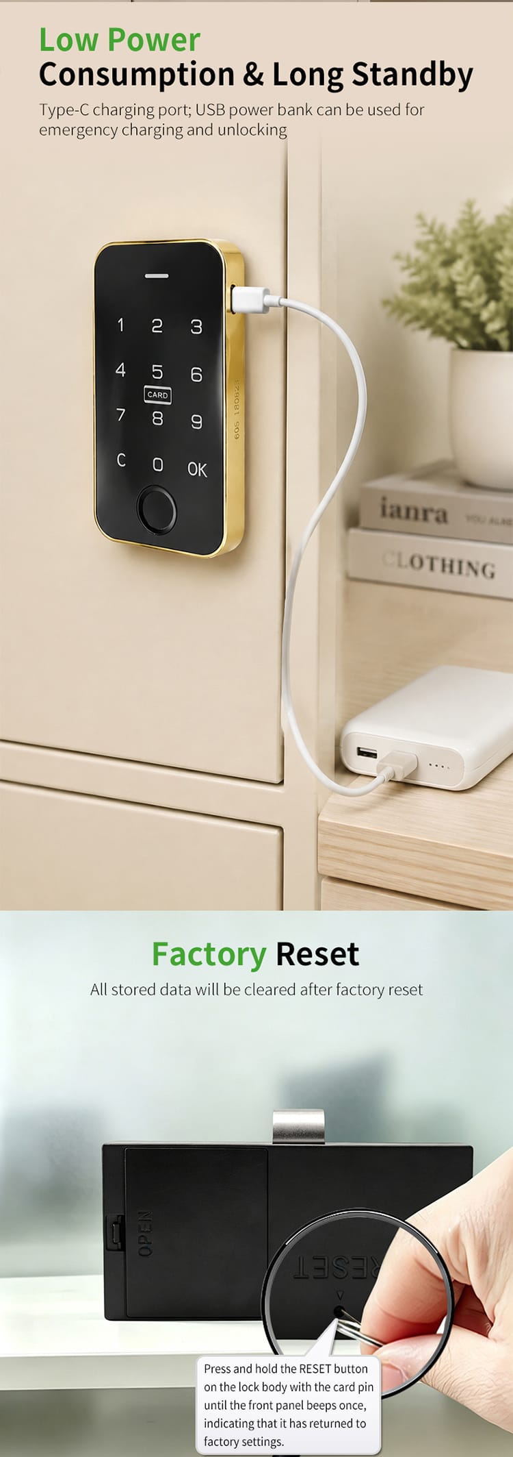 Electronic Fingerprint Digital Keypad Cabinet Lock