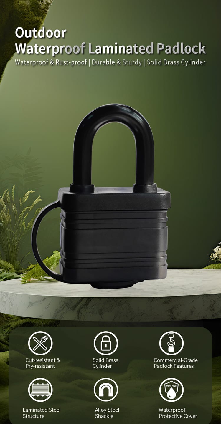 Anti Rust Plastic Covered Weatherproof Laminated Padlock