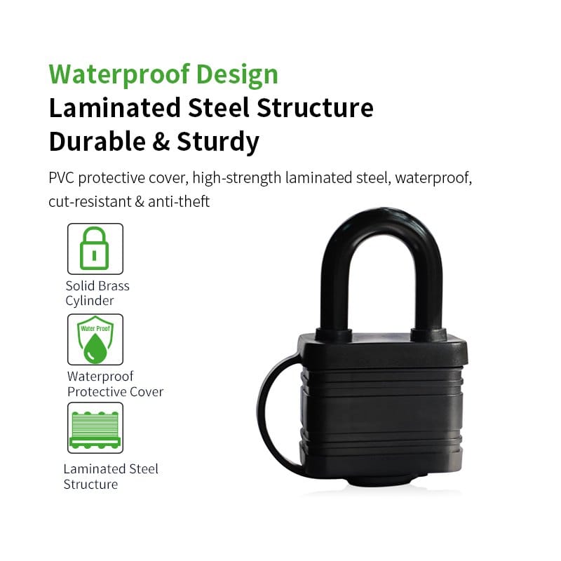 Anti Rust Plastic Covered Weatherproof Laminated Padlock