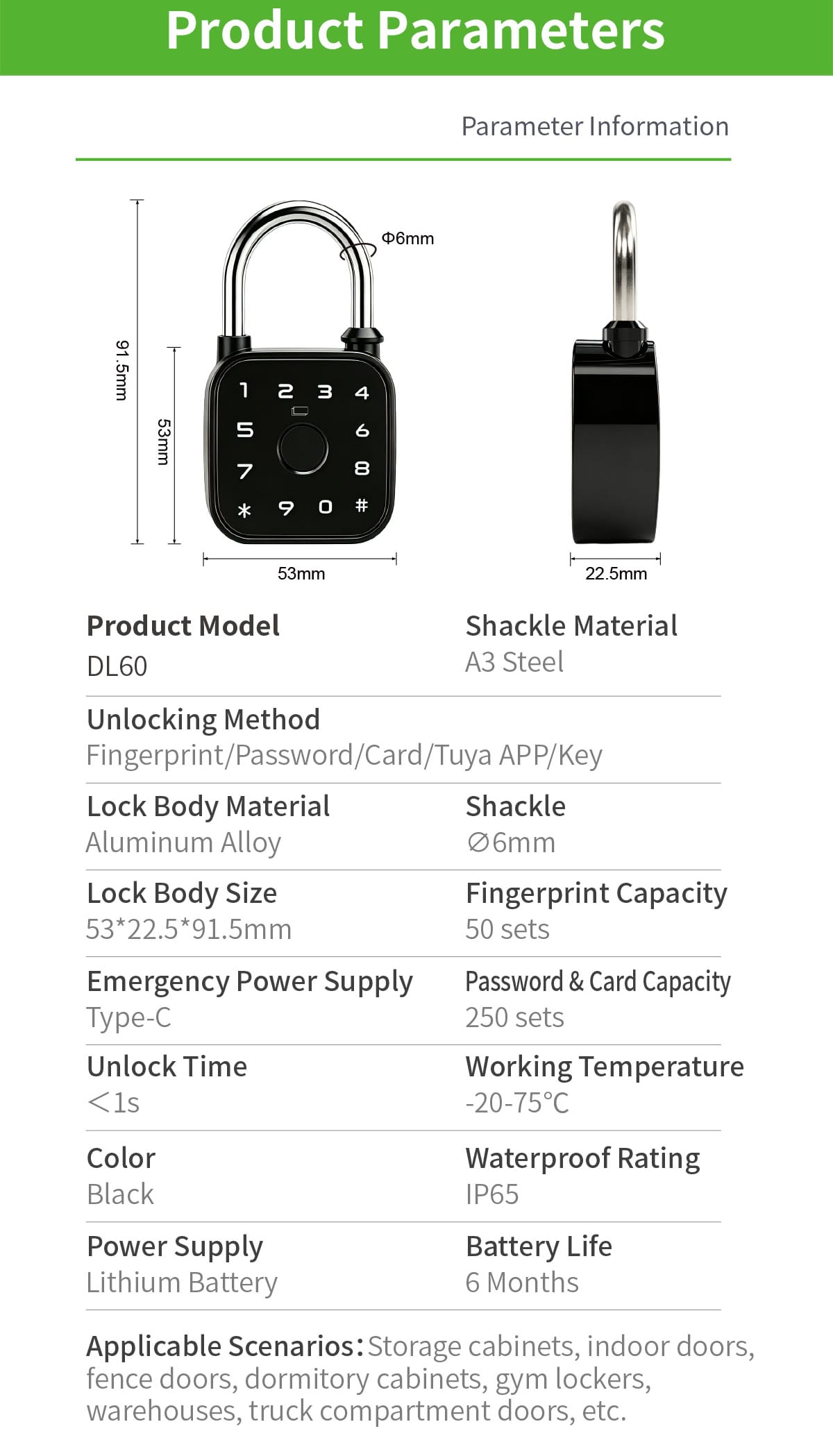 Tuya Gym Locker Lock