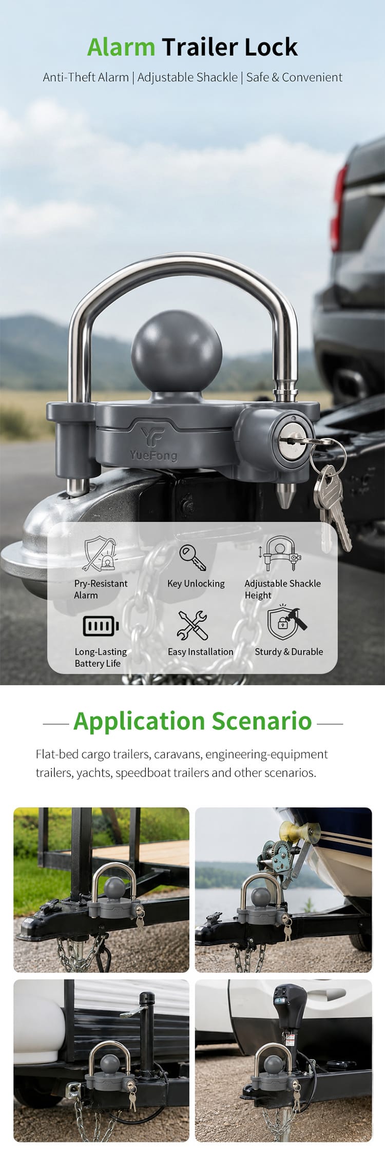 Heavy Duty Trailer Hitch Lock for Semi Trucks