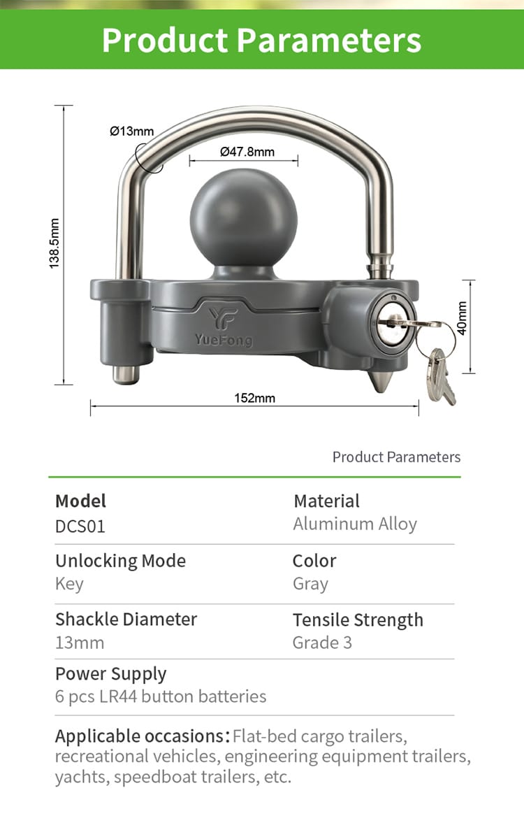 Heavy Duty Trailer Hitch Lock for Semi Trucks